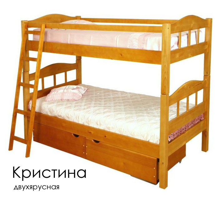 деревянная двухъярусная кровать