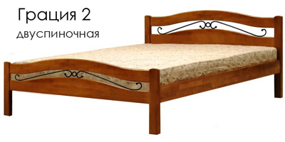 Кровать Грация 2 из массива дерева